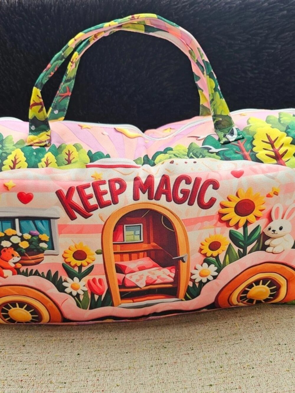 Fashion Duffle Bag Light Weight 2D Printing KEEP MAGIC Travel Bag Unbranded - Picture 2 of 11
